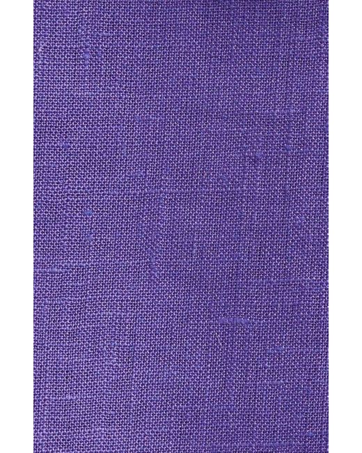 CLIFTON WILSON Purple Solid Linen Pocket Square for men