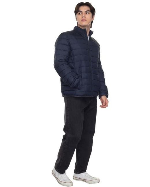 Rokka&Rolla Blue Lightweight Packable Puffer Jacket for men