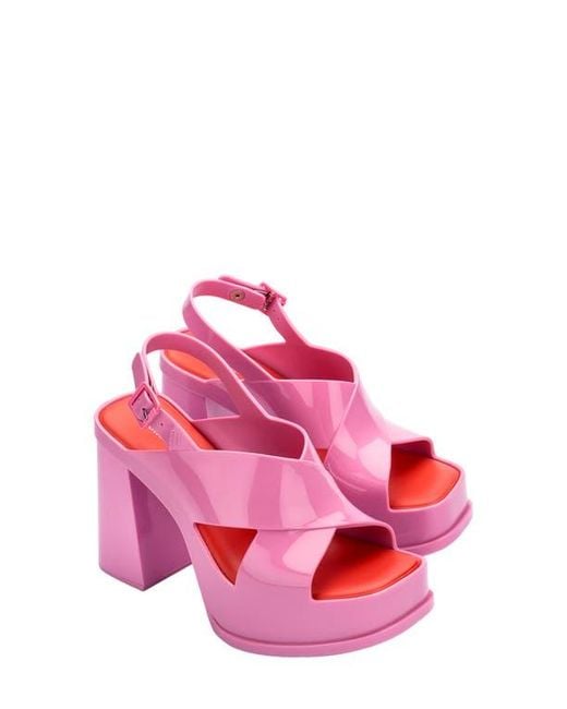 Melissa Pink Dance Slingback Platform Sandal