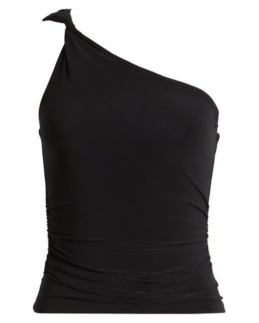 Open Edit Black Twist One-Shoulder Top