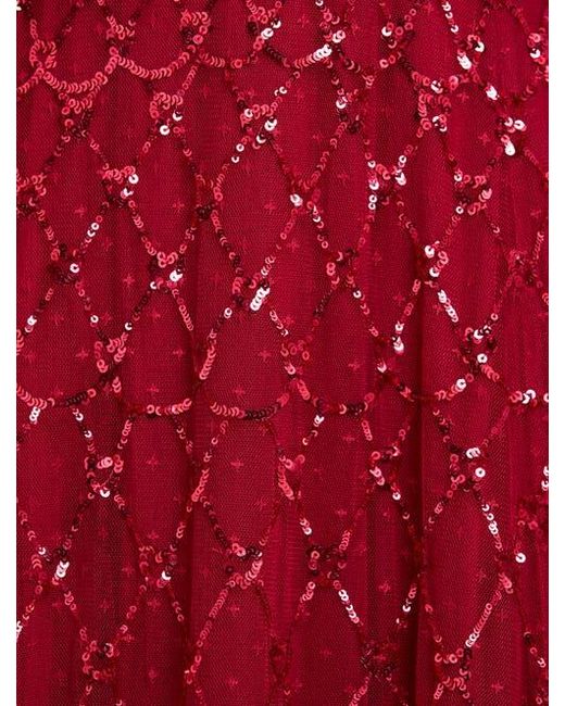 Needle & Thread Red Heart Lattice Cape Ankle Gown