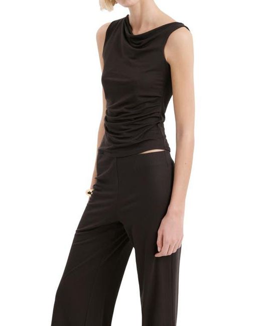 Mango Black Pull-On Straight Leg Pants