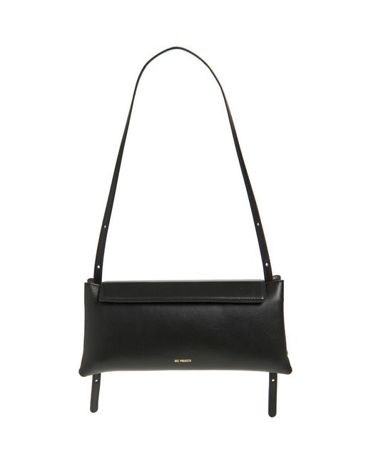 REE PROJECTS Black Elieze Leather Clutch
