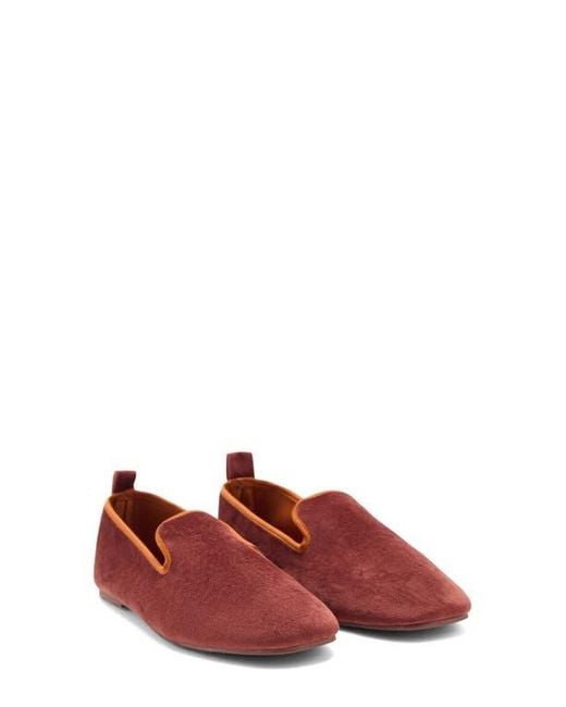 Mango Red Velour Loafer