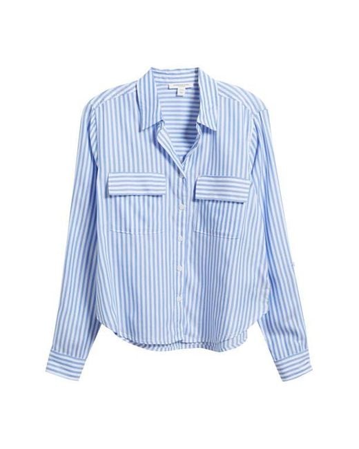 Beach Lunch Lounge Blue Fallon Crop Button-Up Shirt