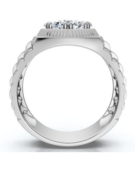 Bliss Diamond Metallic 3/4Ct Diamond Anniversary Wedding Ring 14K Lab Grown for men