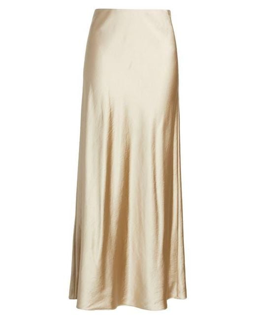 Open Edit Natural Satin Midi Skirt