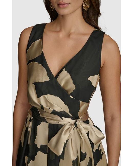 Donna Karan Multicolor Faux Wrap Ballgown