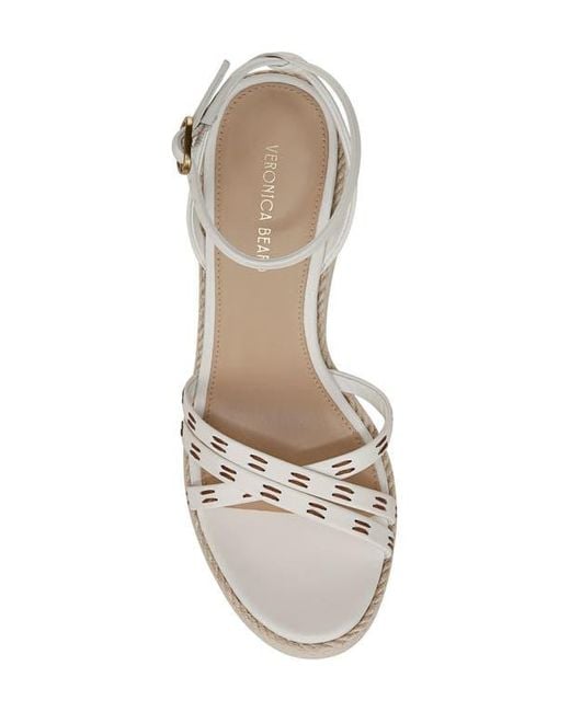 Veronica Beard White Philene Platform Wedge Sandal