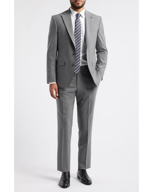 Jack Victor Gray Esprit Solid Stretch Wool Suit for men