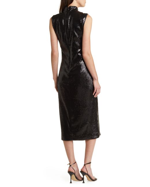 Chelsea28 Mock Neck Sequin Cocktail Dress In Black Lyst 