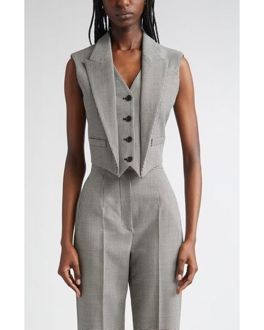 【送料&関税込】Alexander Mcqueen Wool Vest McQueen Houndstooth Wool & Mohair Vest in Gray | Lyst