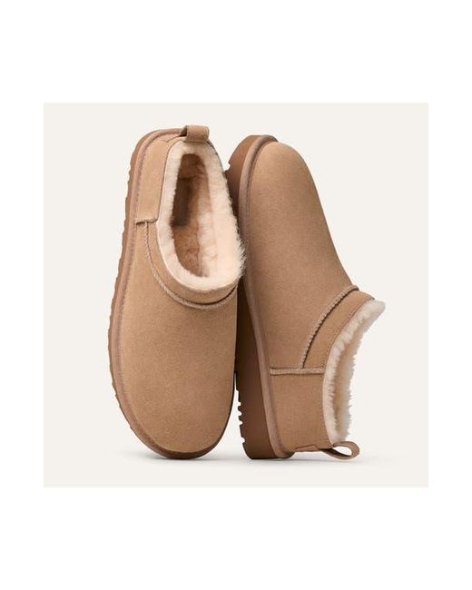 Ugg Brown Classic Micro Genuine Shearling Lined Slip-On