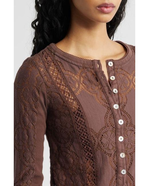 Free People Brown Jae Button-Up Top