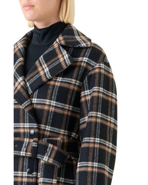 Akris Punto Black Plaid Double Face Wool Blend Trench Coat