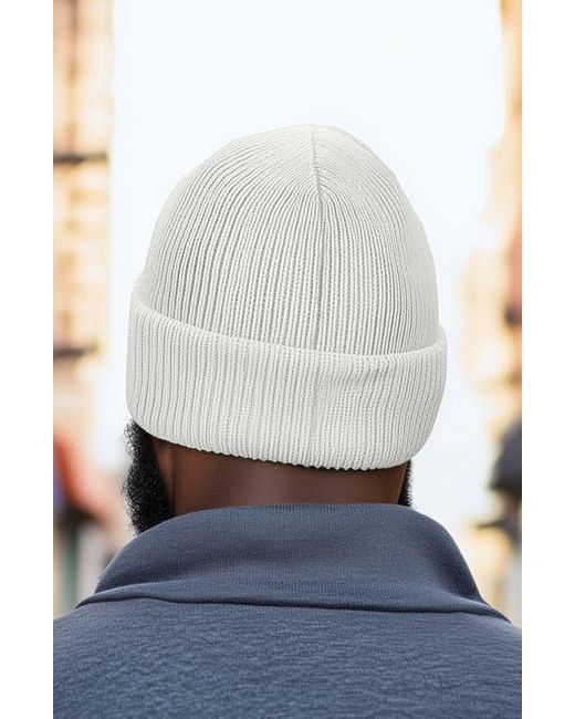 Alix White Molecule Beanie for men