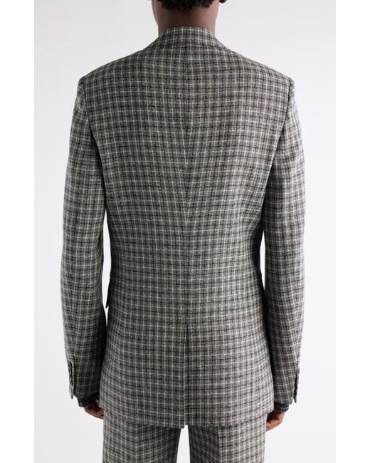 Acne Gray Juman Check Wool Mouliné Twill Blazer for men