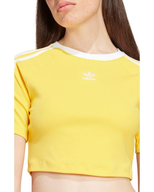 Adidas Originals Orange 3-stripes Crop T-shirt