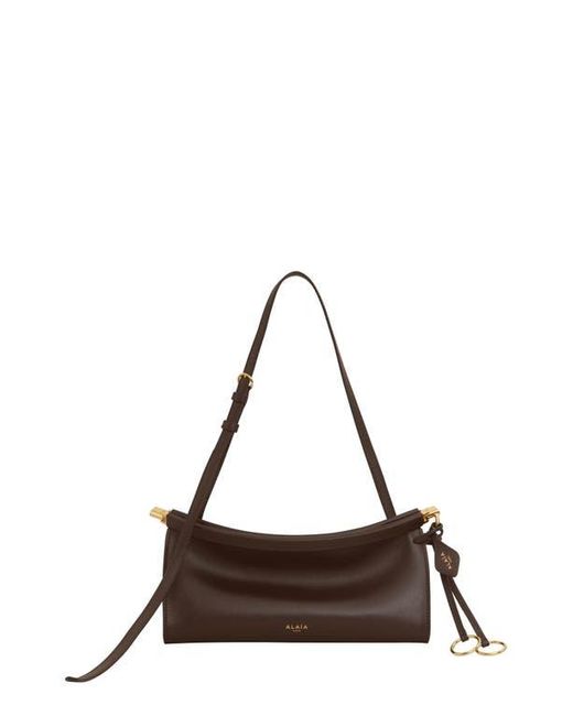 Alaïa Brown Small Le Click East/West Leather Shoulder Bag