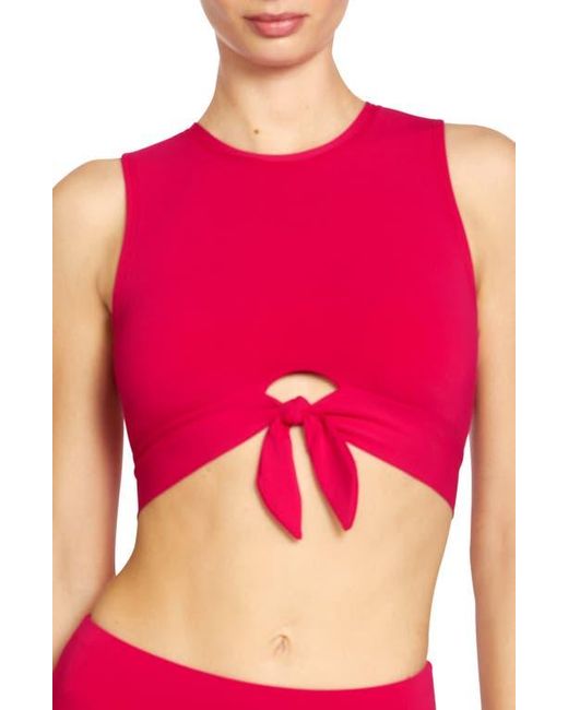 Robin Piccone Pink Ava Tie Front Bikini Top