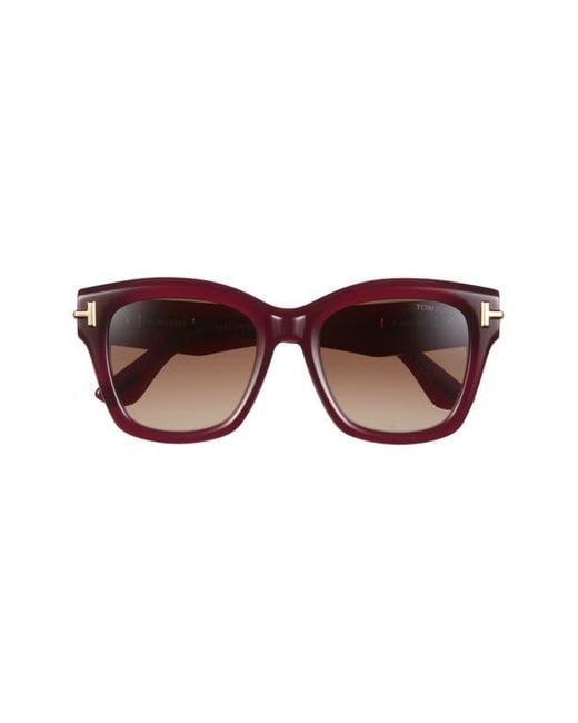 Tom Ford Brown 53Mm Gradient Butterfly Sunglasses