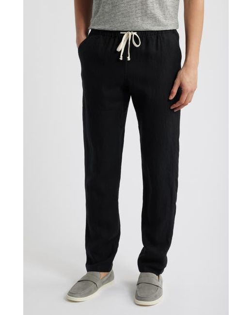 Alex Crane Black Bo Linen Drawstring Pants for men