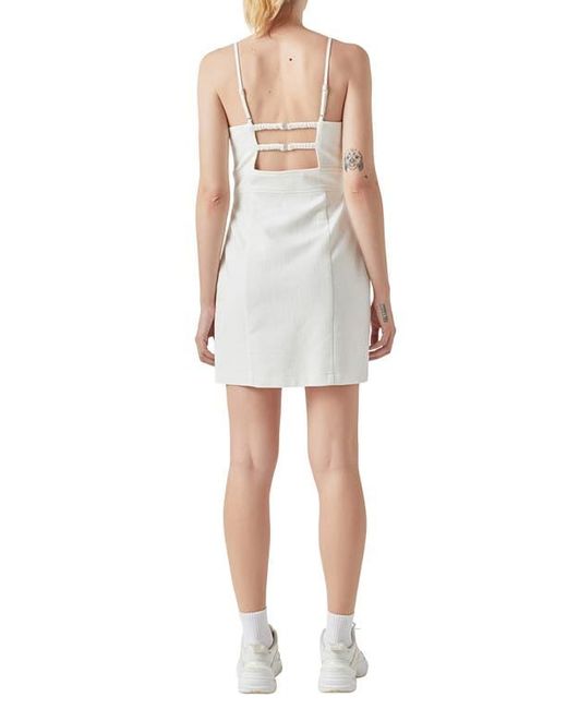 Grey Lab White Strappy Back Minidress