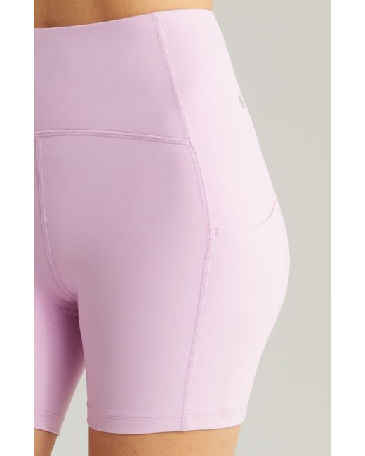 Zella Pink Studio Luxe Pocket Bike Shorts
