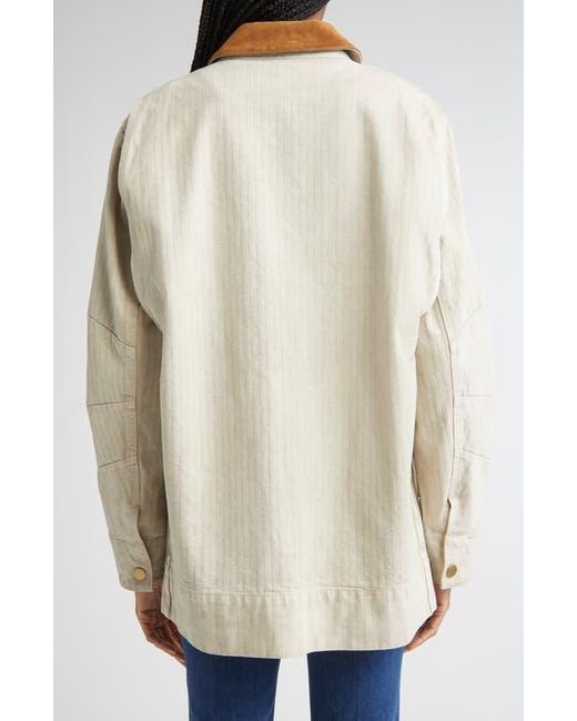 Veronica Beard Natural Abbas Cotton Barn Jacket