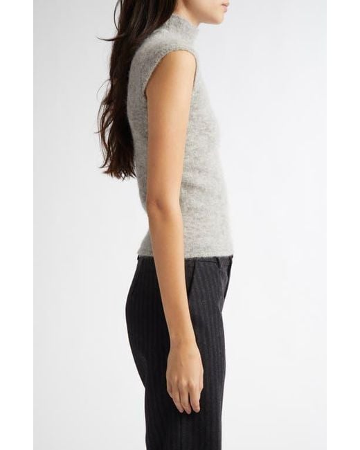 Paloma Wool Husk Mock Neck Cap Sleeve Alpaca Blend Sweater
