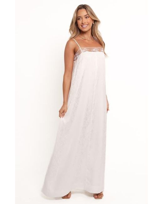 Petal & Pup White Alisha Floral Jacquard Maxi Dress