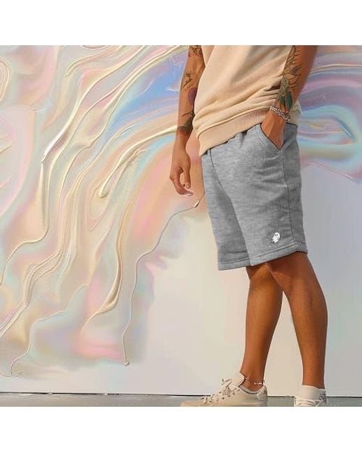 Alix Gray Ghost Relaxed Fleece Sweat Elastic Shorts for men