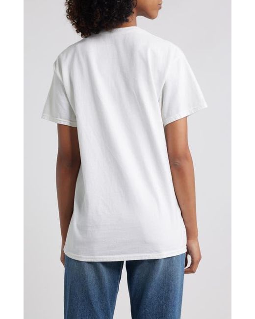 Junk Food White Little Bit Dramatic Cotton Graphic T-Shirt