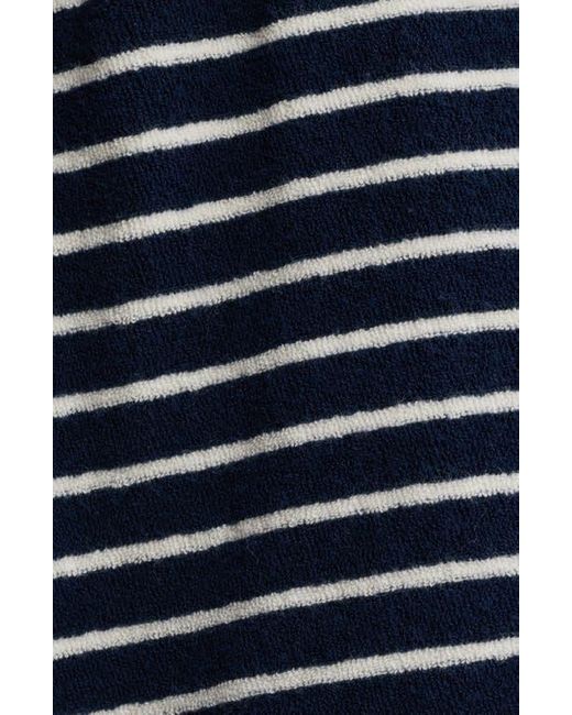 Rails Blue Teddy Stripe Cotton Terry Cloth Shorts