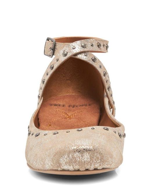 Free People Metallic Grace Ankle Strap Ballet Flat