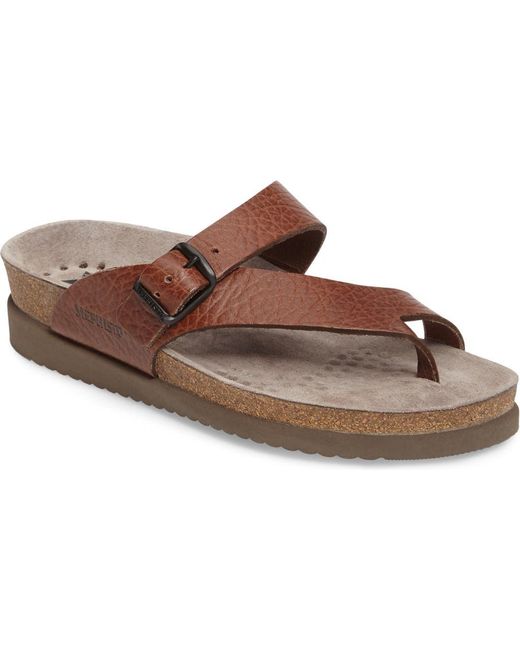 Mephisto Brown Helen Toe Loop Sandal