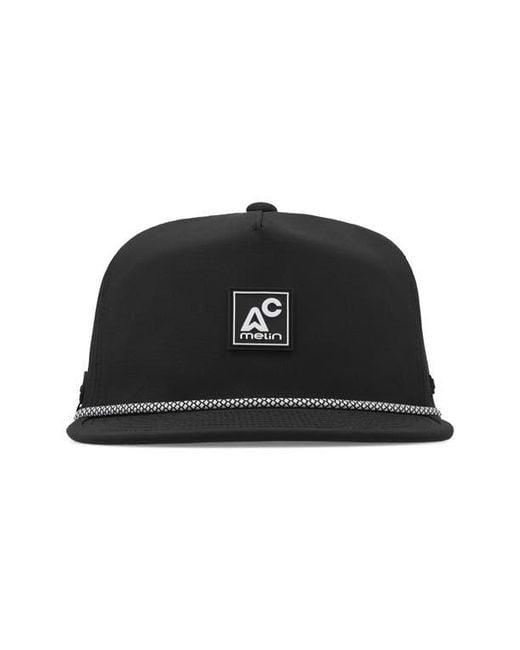 Melin Black Coronado Packable Hydro Snapback Ball Cap for men