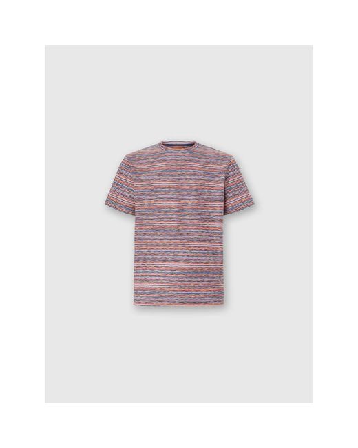Missoni Purple T-Shirt With Flame And Zigzag Pattern for men
