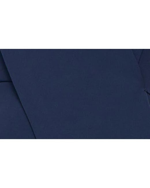 Kay Unger Blue Orella Pleated Mixed Media Cocktail Dress