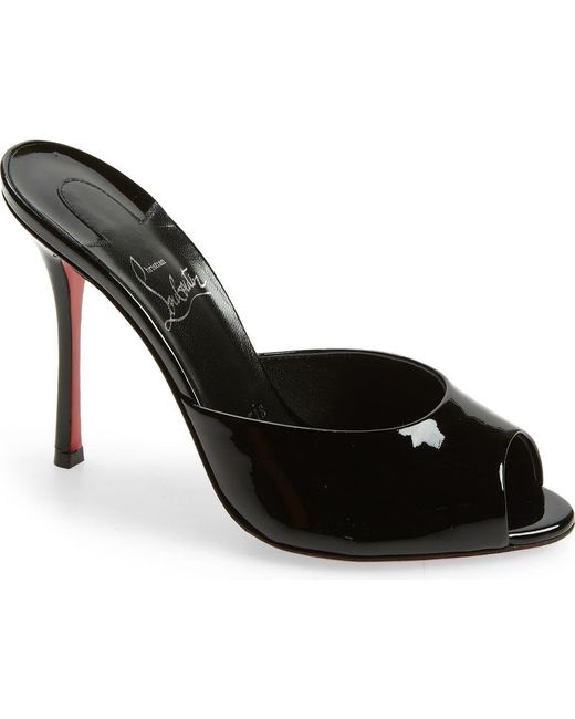 Christian Louboutin Black Me Dolly Peep Toe Slide Sandal