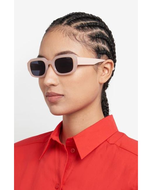 Polaroid Blue 51Mm Polarized Rectangular Sunglasses