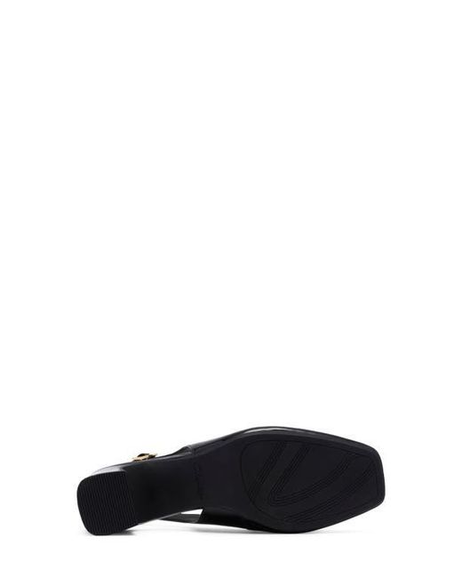 Clarks Black Fernie Square Toe Slingback Pump