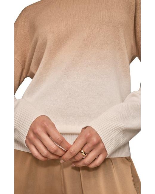 Donna Karan White Ombré Crewneck Sweater