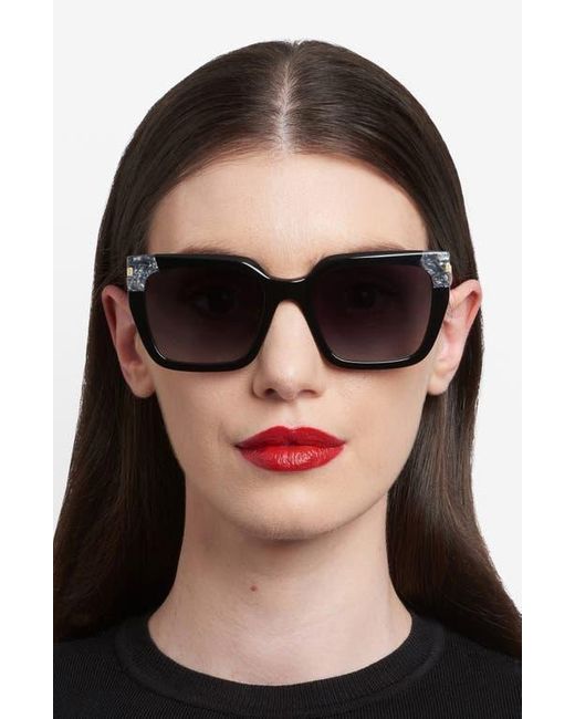Carolina Herrera Black 55Mm Rectangular Sunglasses