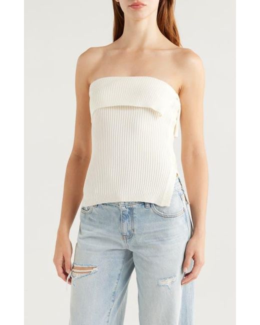 PacSun Blue Kate Side Button Foldover Rib Tube Top