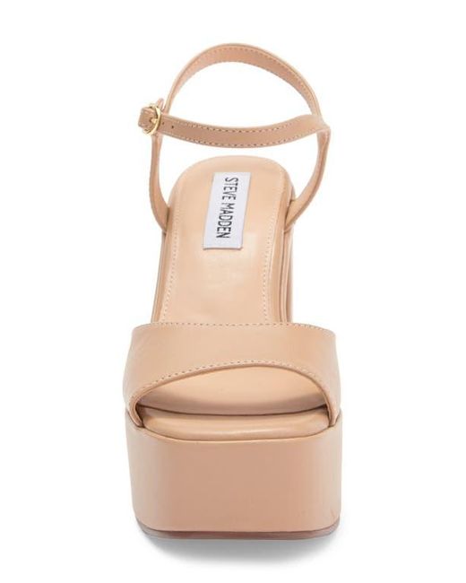Steve Madden Natural Odina Ankle Strap Platform Sandal