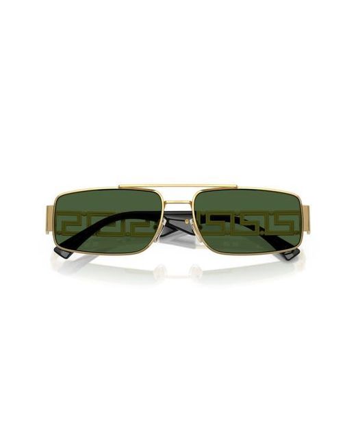 Versace Green 60Mm Rectangular Sunglasses for men