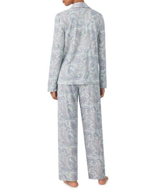 Ralph Lauren Gray Print Cotton Blend Pajamas