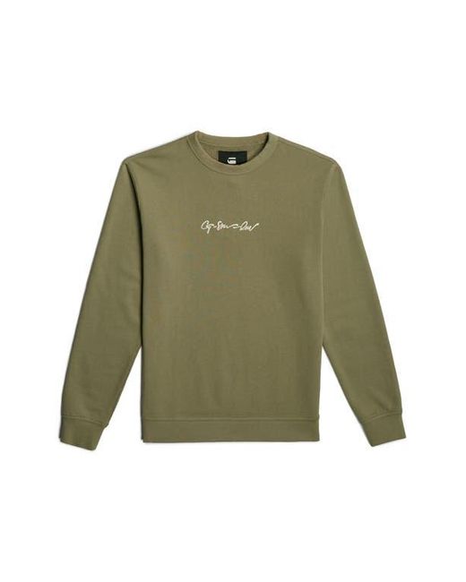 G-Star Green G-Script Logo Graphic Sweatshirt for men