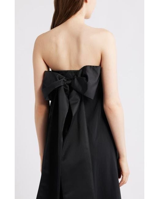 Petal & Pup Women's Black Amici Strapless Bow Back Maxi Dress